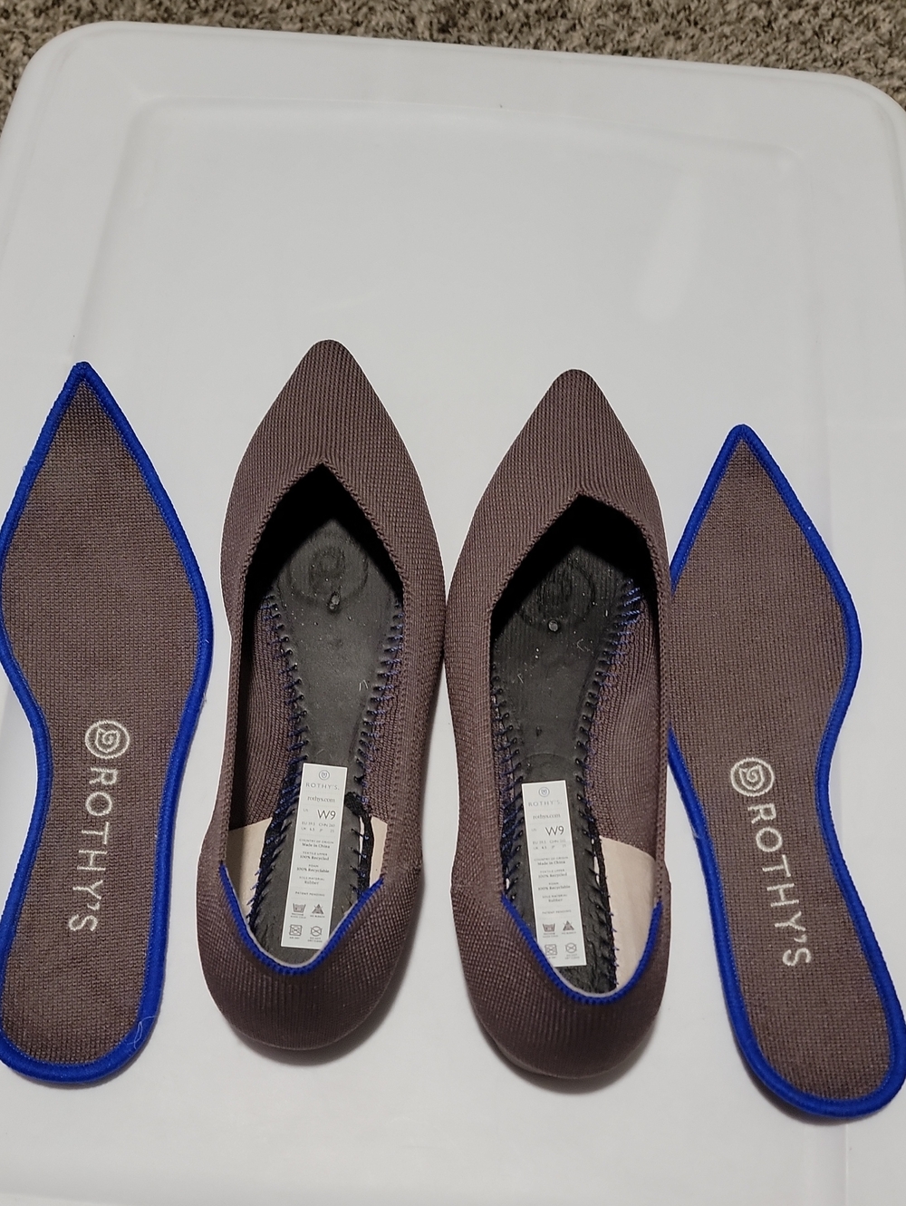 Rothy's The Point Slip On Flat Shoes Size 9 Retired Mink Colorway, EUC - Picture 2 of 9